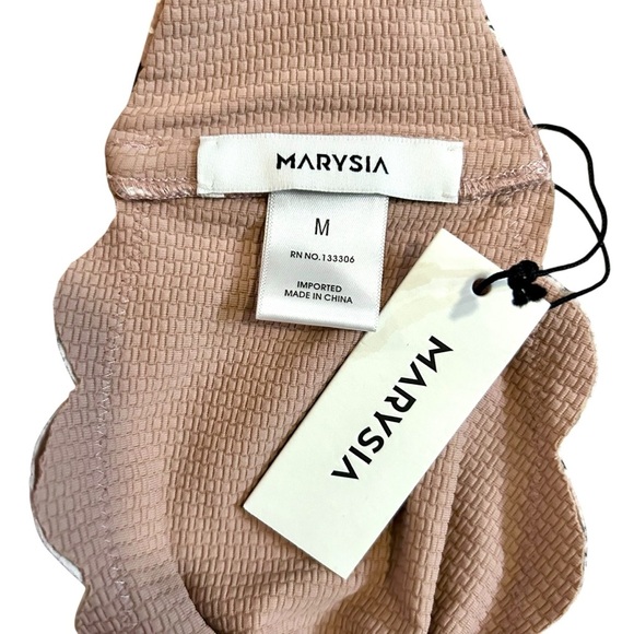 Marysia Antibes Bikini Top Sz M Strapless Bandana Scallop Trim Swim Top - Picture 6 of 8